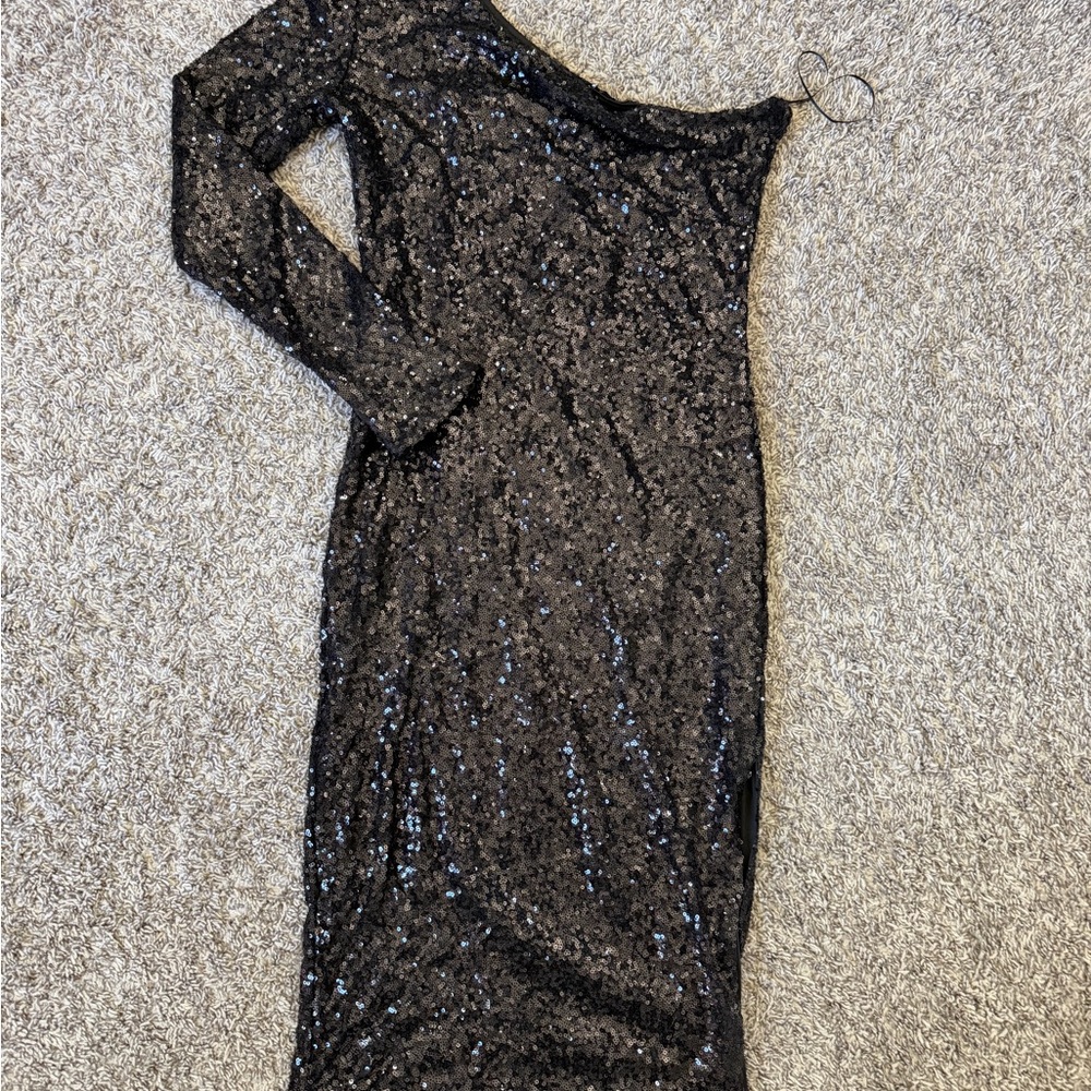 Fashion Nova Elegant Black Sequin Dress